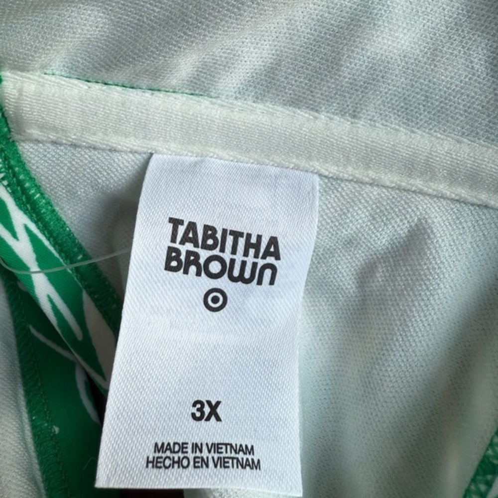 Tabitha Brown x Target Halter Tie Bikini Top Green White Print Sz 3X 24W-26W NWT - Picture 4 of 7